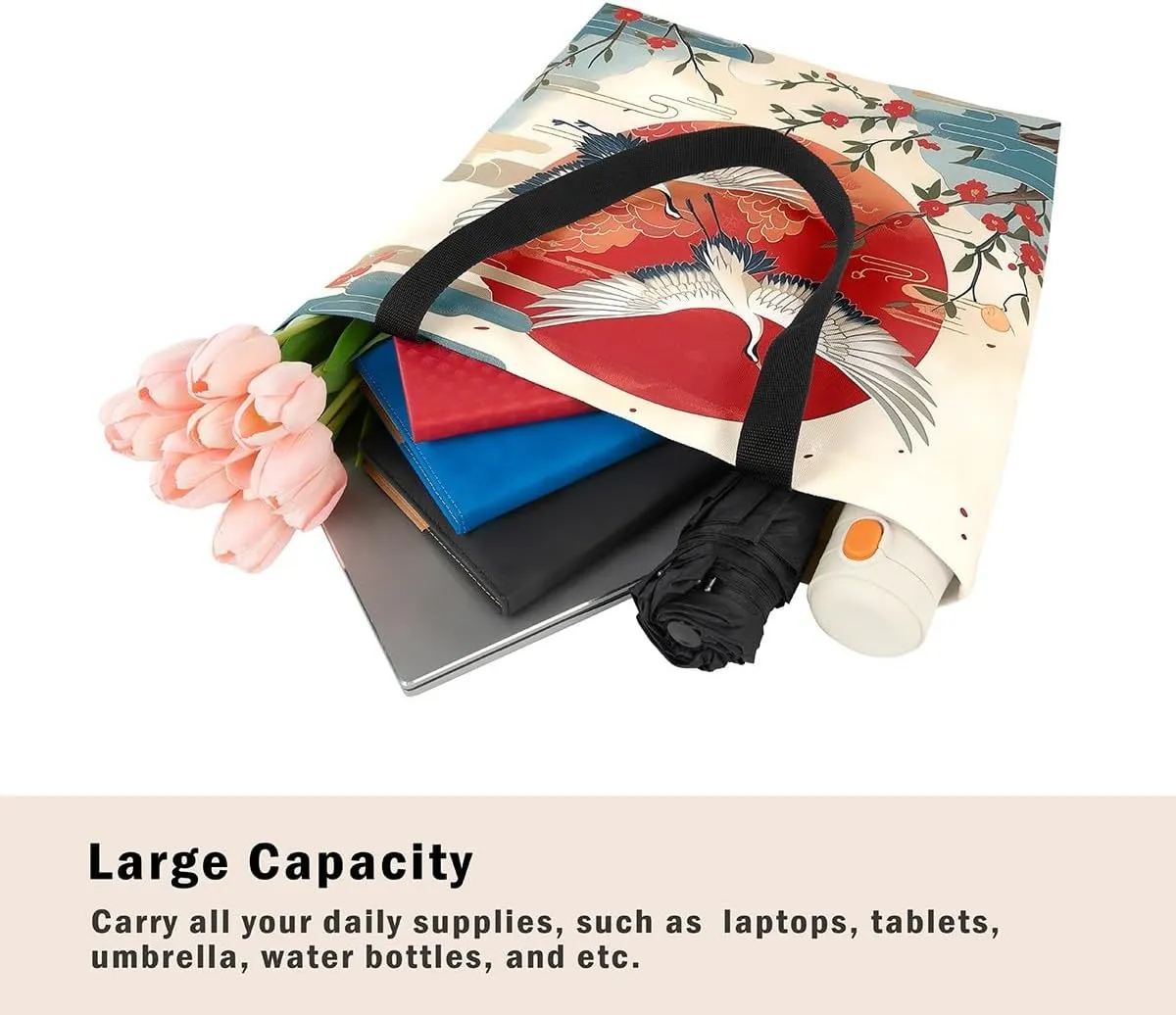 Castle Fairy Gamer Canvas Tote Bag Aesthetic for Women,Ball Sports Reusable Grocery Handbag