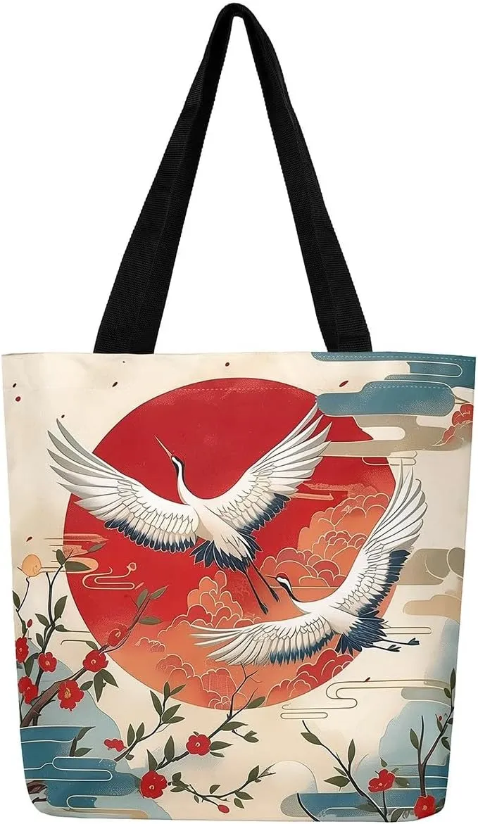 Castle Fairy Gamer Canvas Tote Bag Aesthetic for Women,Ball Sports Reusable Grocery Handbag
