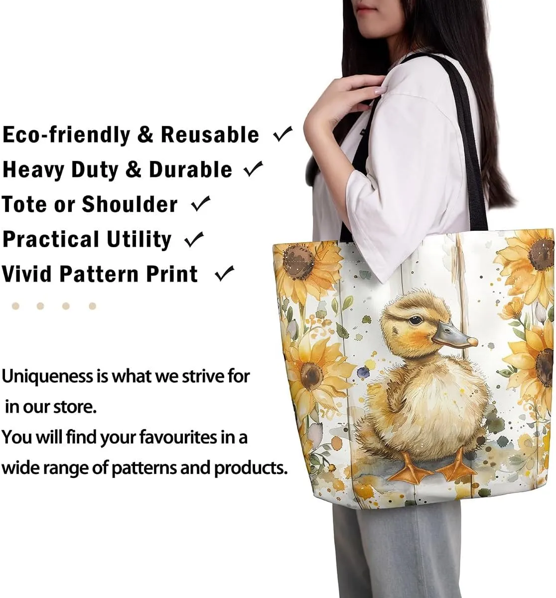 Castle Fairy Kids Teens Canvas Tote Bag Aesthetic for Women Girls,Colorful Animals Floral Reusable Grocery Handbag