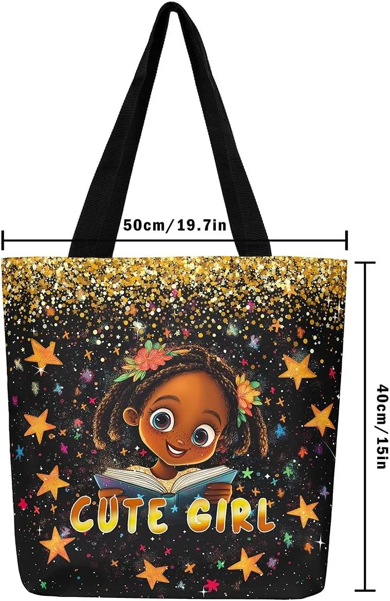 Castle Fairy Painting Girl American Canvas Tote Bag for Adults