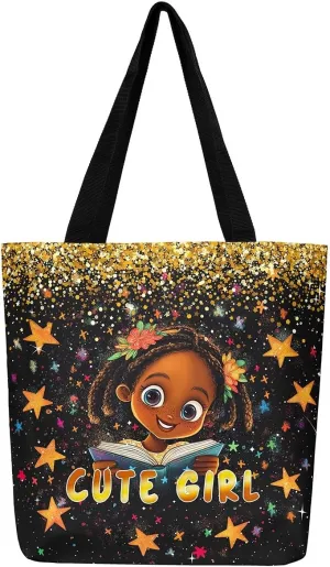 Castle Fairy Painting Girl American Canvas Tote Bag for Adults