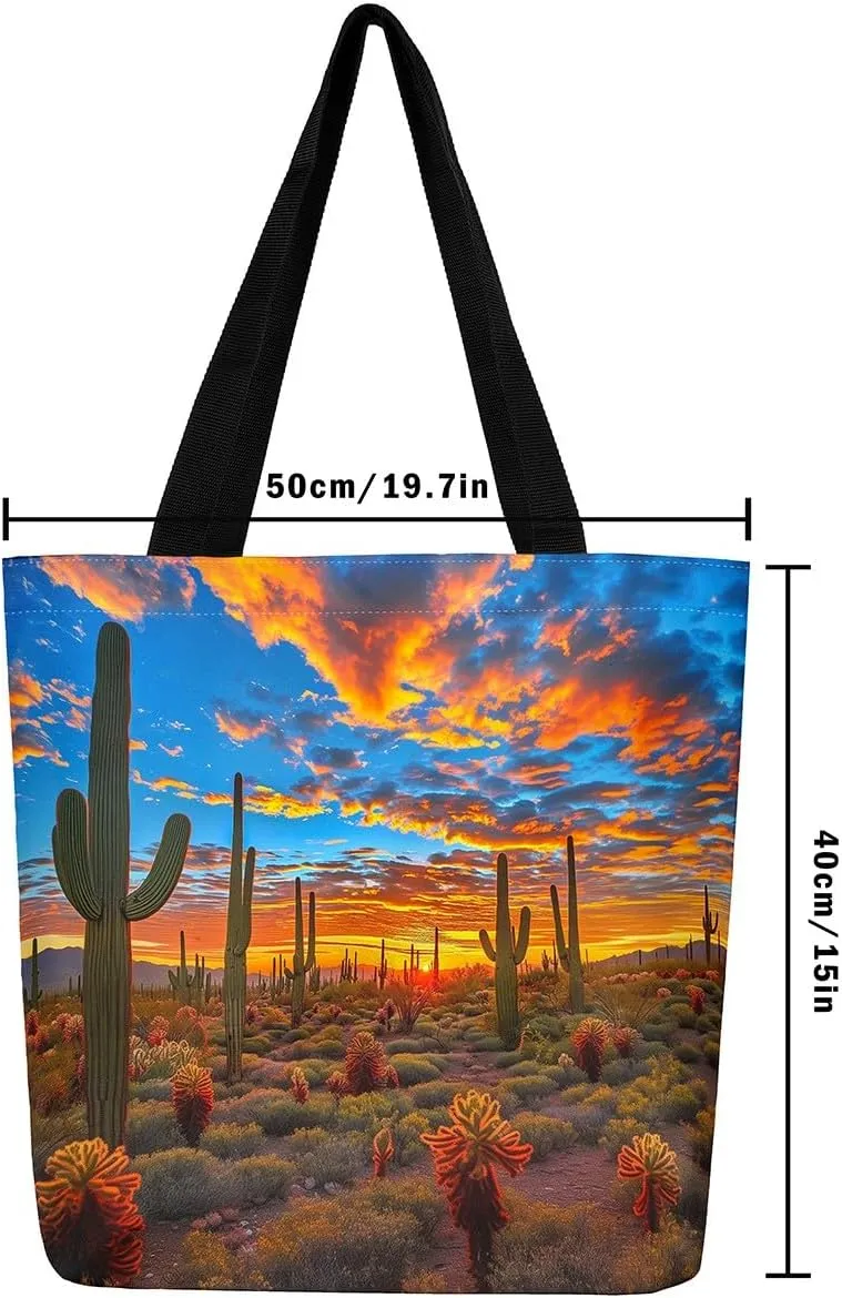 Castle Fairy Watercolor Flowers Canvas Tote Bag Shabby Chic Shoulder Bag for Women