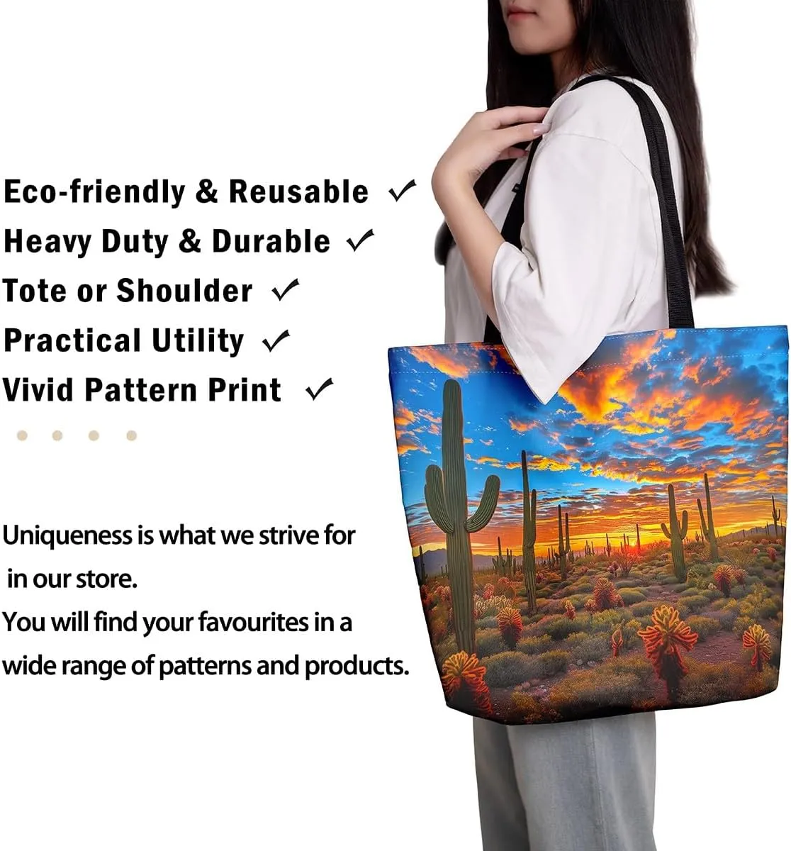 Castle Fairy Watercolor Flowers Canvas Tote Bag Shabby Chic Shoulder Bag for Women