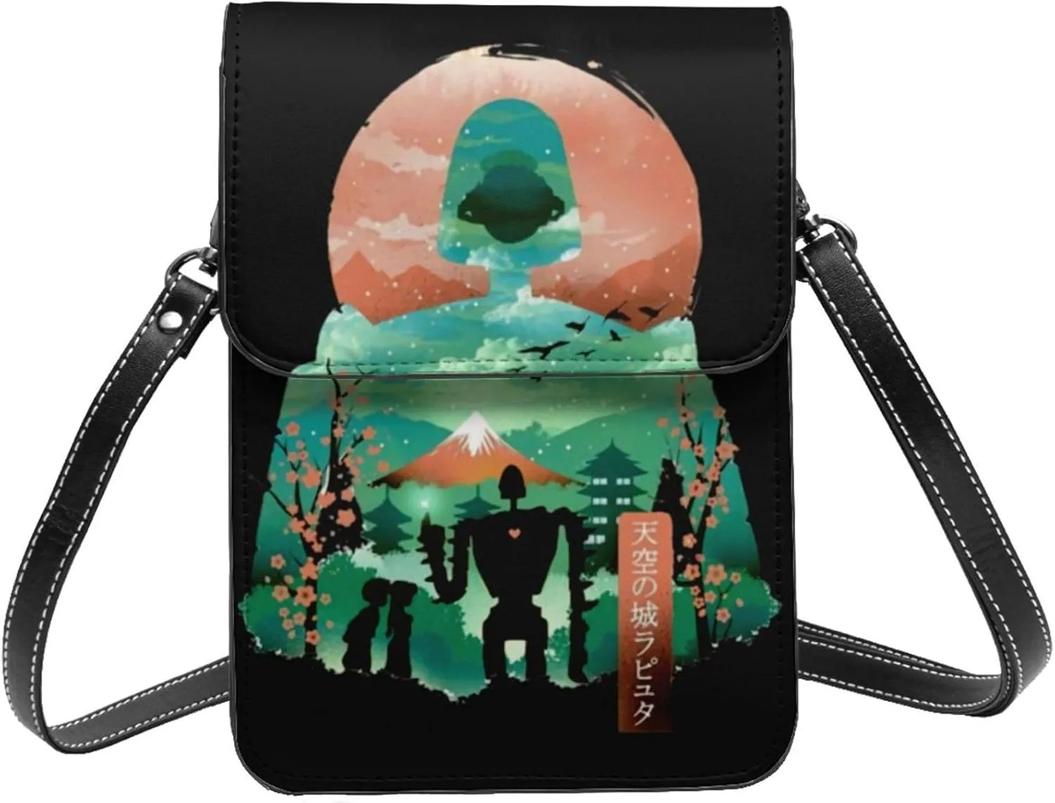 Castle In The Sky Wallet Phone Women'S Fashion Purse Adjustable Handba Crossbody Bags