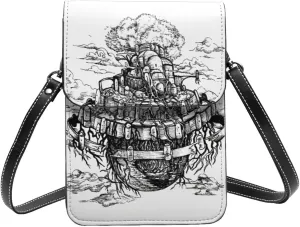 Castle In The Sky Wallet Phone Womens Fashion Purse Adjustable Handba Crossbody Bags
