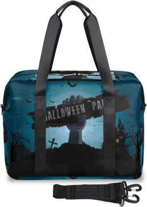 Castle Of All Saints Tombstone Weekender Bag, Waterproof Travel Duffel Bags, Overnight Bags for Women, Duffel Bag with Trolley Sleeve, for Men Travel Business Gym Gift