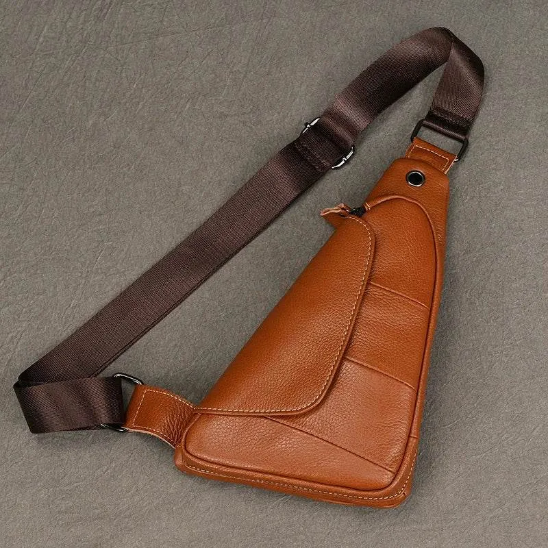 Casual Men’s Shoulder Bag Genuine Leather Crossbody Sling Bag