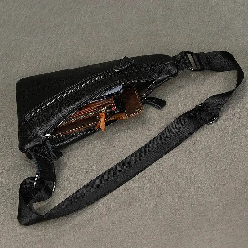Casual Men’s Shoulder Bag Genuine Leather Crossbody Sling Bag