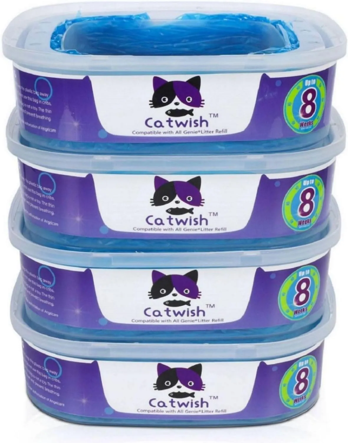 Cat Litter Refill Bags Compatible with Litter Genie and Pet Genie Pail, 4 Pack