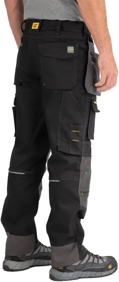 Caterpillar H2O Defender Water Resistant Work Pants for Men with Reinforced Knees, Bellowed Cargo Pocket and Tool Bags