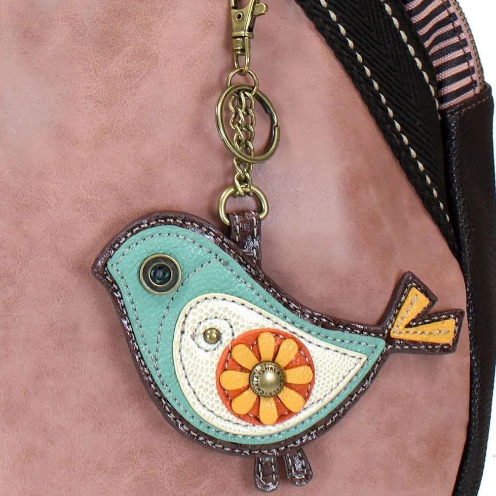 Chala Handbags Dust Rose Shoulder Purse Tote Bag with Key Fob/ Coin Purse