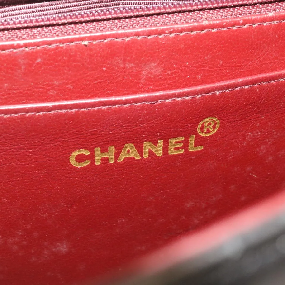 CHANEL Big Matelasse Flap Chain Shoulder Bag Lamb Skin Black Gold am1276gA