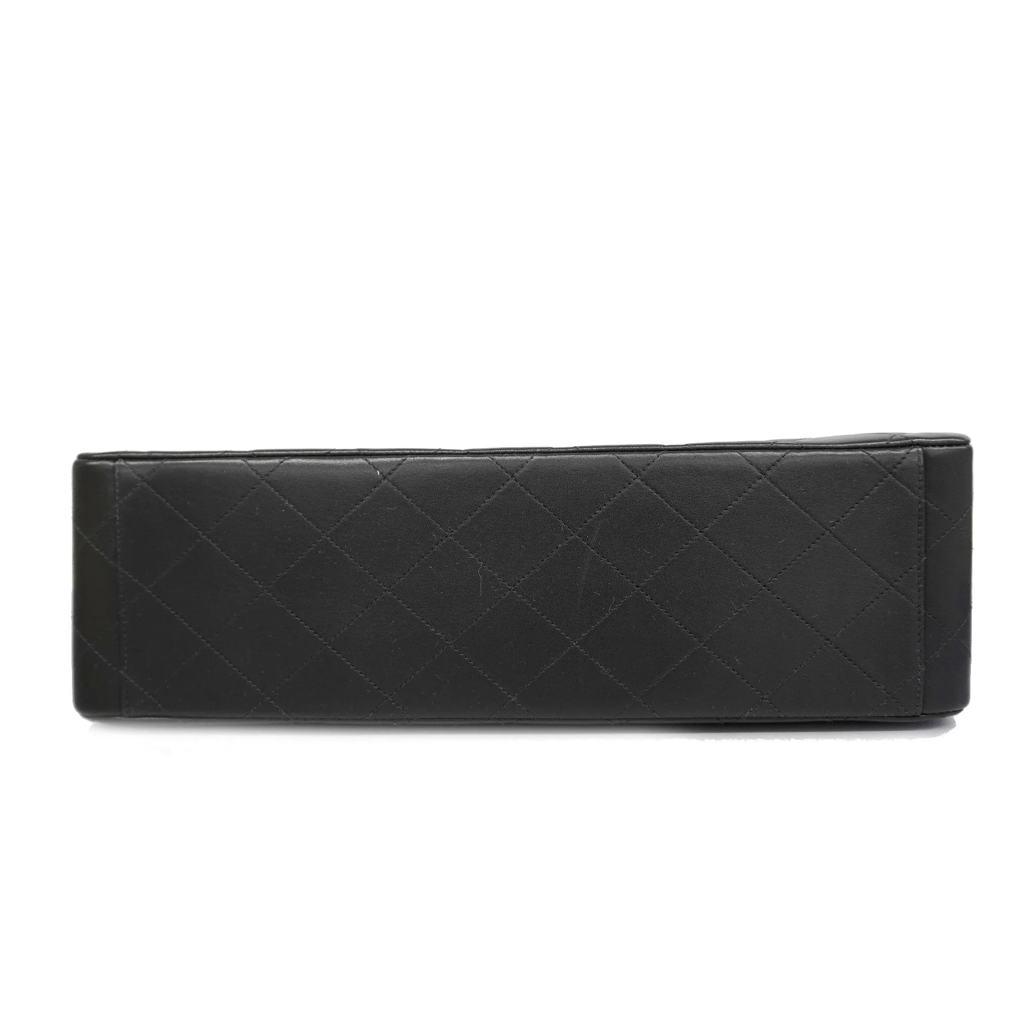 CHANEL  Big Matelasse W Chain Women's Leather Shoulder Bag Black