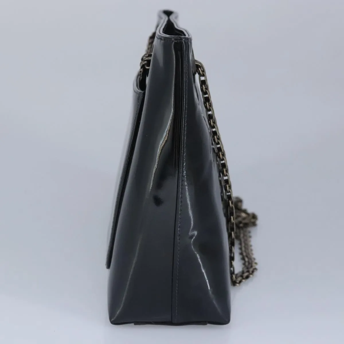 CHANEL Chain Shoulder Bag Patent leather Black CC 97053