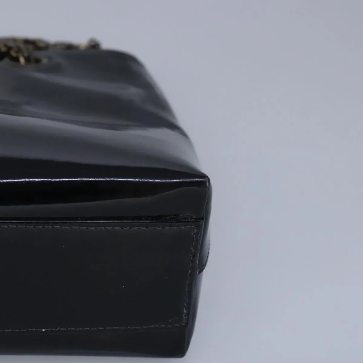 CHANEL Chain Shoulder Bag Patent leather Black CC 97053