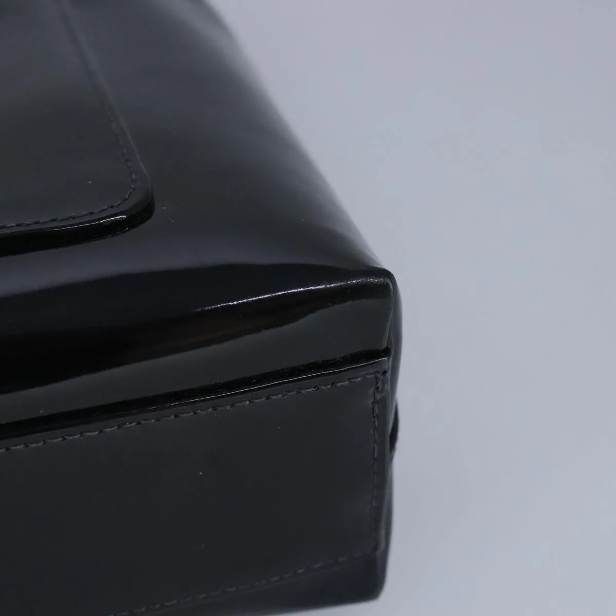 CHANEL Chain Shoulder Bag Patent leather Black CC 97053