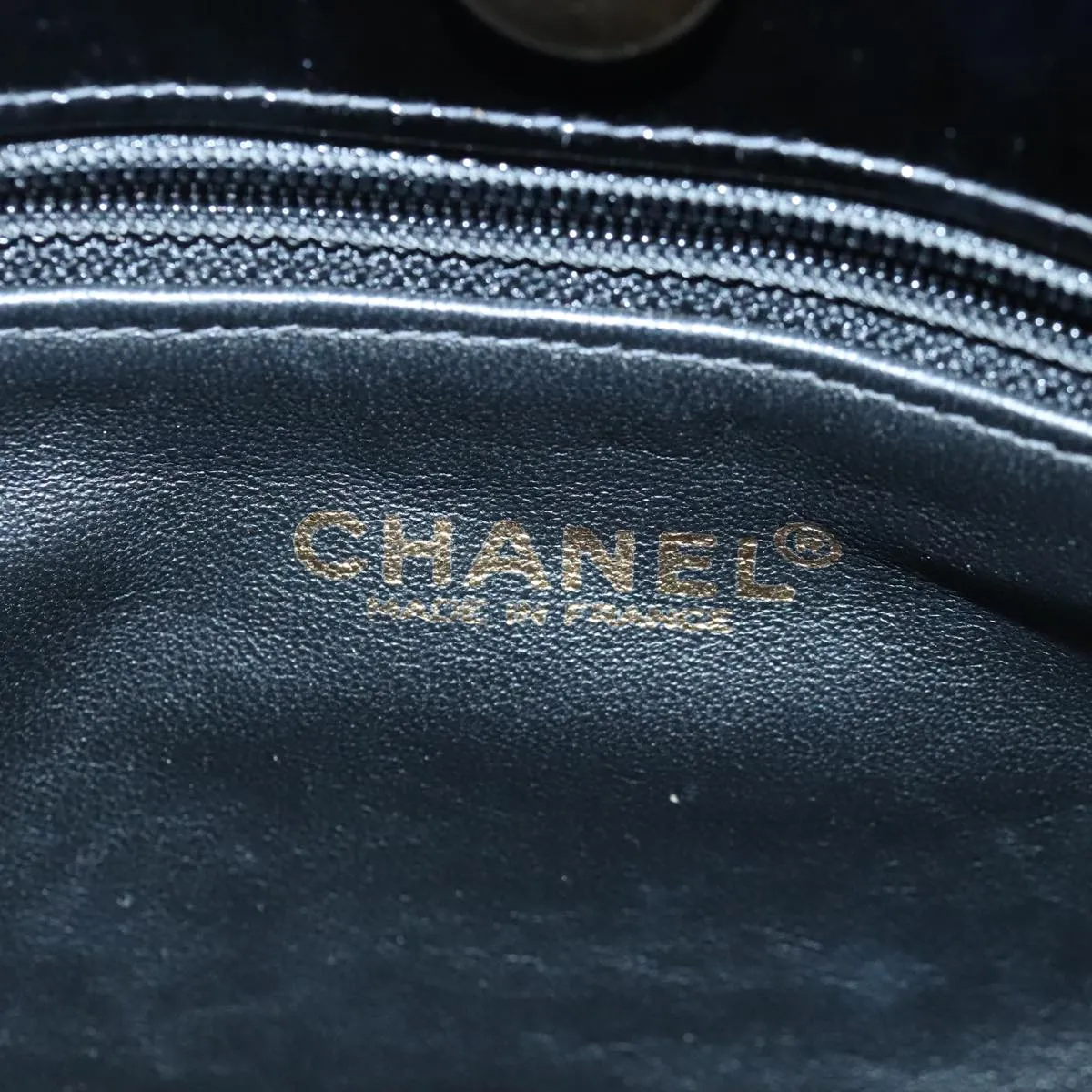 CHANEL Chain Shoulder Bag Patent leather Black CC 97053