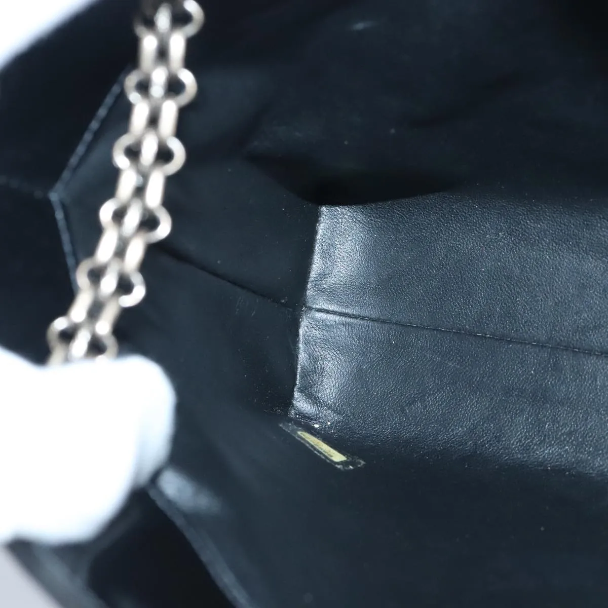 CHANEL Chain Shoulder Bag Patent leather Black CC 97053
