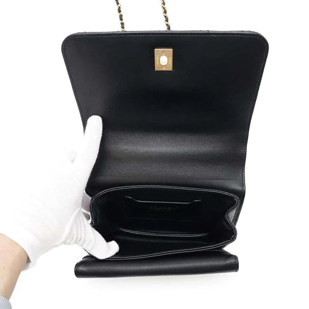 CHANEL Matelasse 2wayChainShoulder BlackAS4286 Caviar Leather