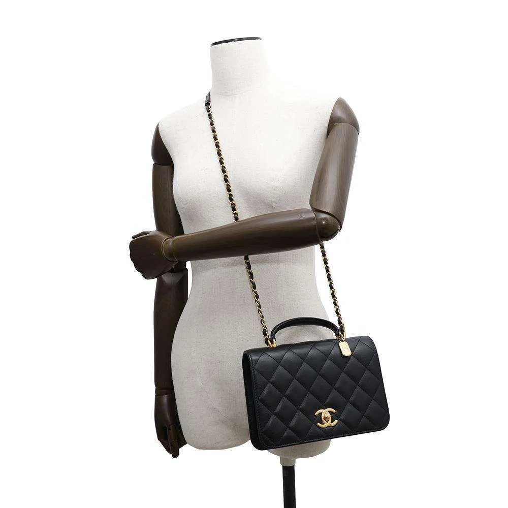 CHANEL Matelasse 2wayChainShoulder BlackAS4286 Caviar Leather