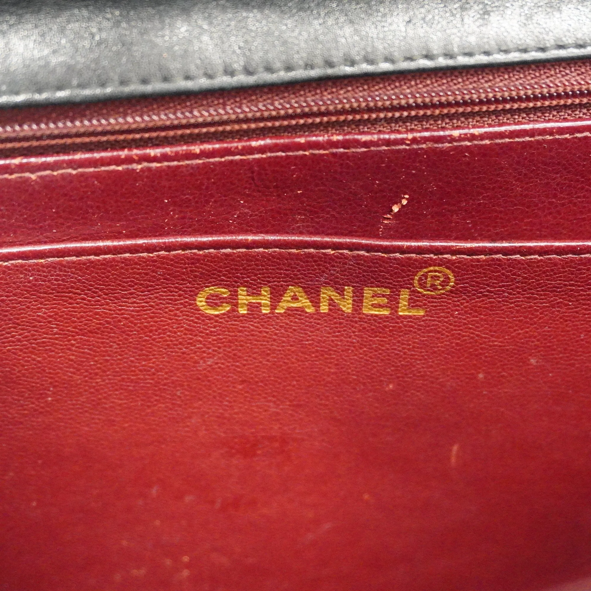 CHANEL  Matelasse Big Matelasse W Chain Women's Leather Shoulder Bag Black