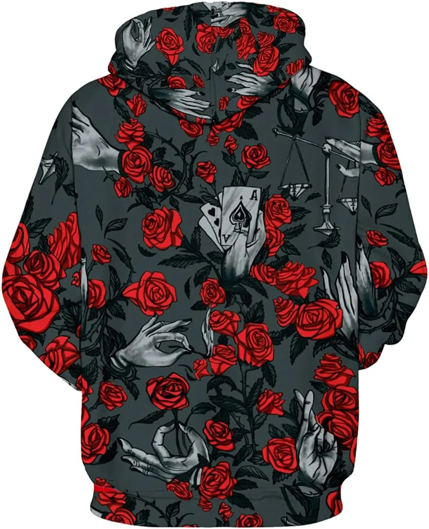 Chaos World Men's Novelty Hoodie Long Sleeves 3D Funny Graphic Print Sweatshirt Pullover