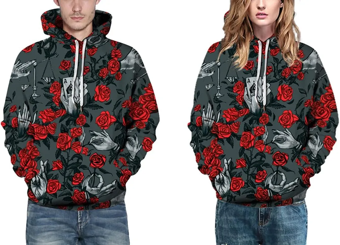 Chaos World Men's Novelty Hoodie Long Sleeves 3D Funny Graphic Print Sweatshirt Pullover