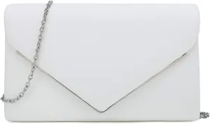 CHARMING TAILOR Faux Suede Clutch Bag Elegant Metal Binding Evening Purse for Wedding/Prom/Black-Tie Events