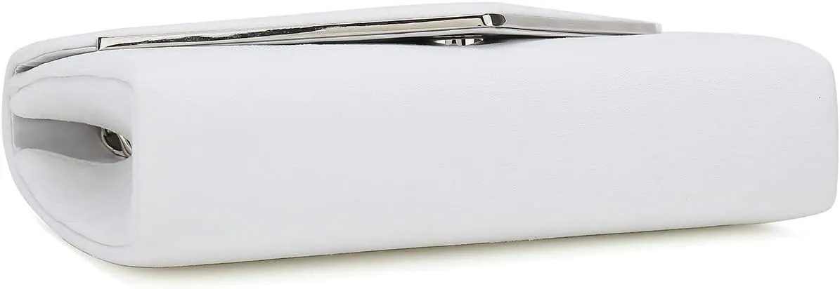 CHARMING TAILOR Faux Suede Clutch Bag Elegant Metal Binding Evening Purse for Wedding/Prom/Black-Tie Events
