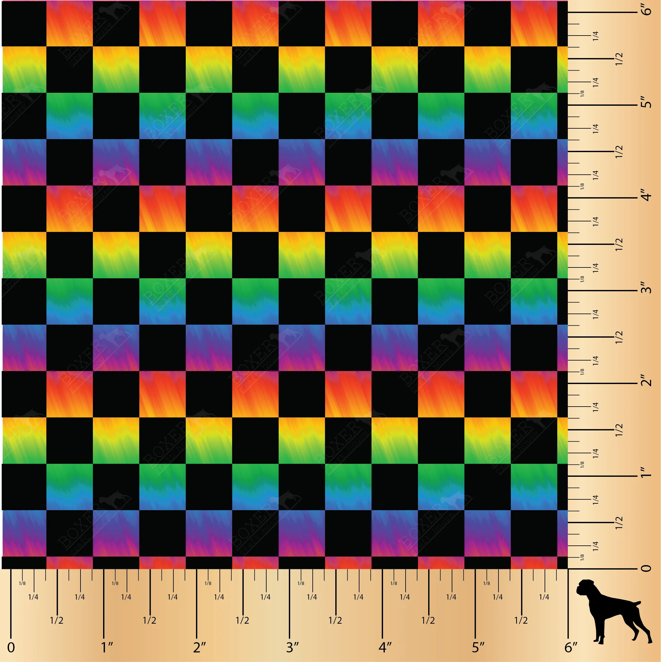 Checkerboard 1/2" - Rainbow SM