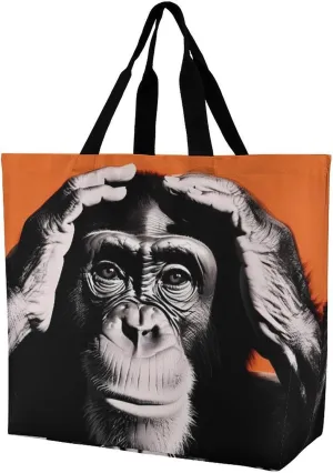 Chimp Upset Monkey Women's Shopping Bag Fordable Tote Bag Large Top Handle Handbag for Travel Work