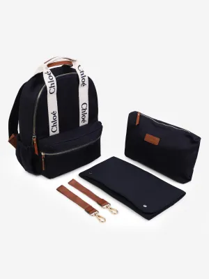 Chloé Baby Canvas Changing Backpack in Navy (36cm)