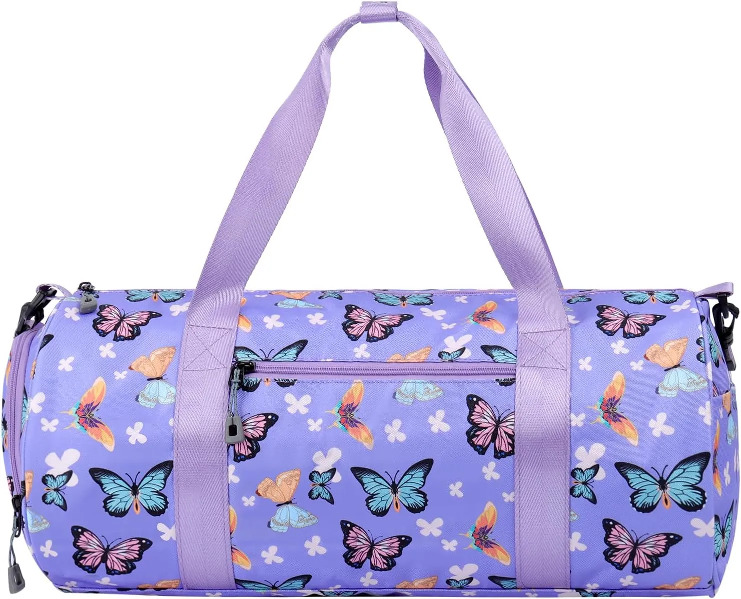 Choco Mocha Kids Duffle Bag Girls - Butterfly Weekender Overnight Bags for Little Girl Dance Bag Ages 6-8, Purple