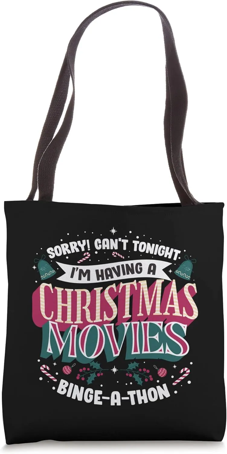Christmas Movies Binge-a-Thon Festive Holiday Tote Bag