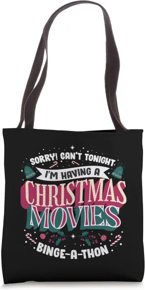 Christmas Movies Binge-a-Thon Festive Holiday Tote Bag