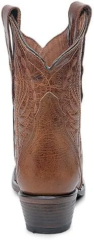 Circle G LADIE'S HONEY EMBROIDERY ANKLE BOOT, LEATHER SOLE, COWHIDE LEATHER, WESTERN BOOT, L6247