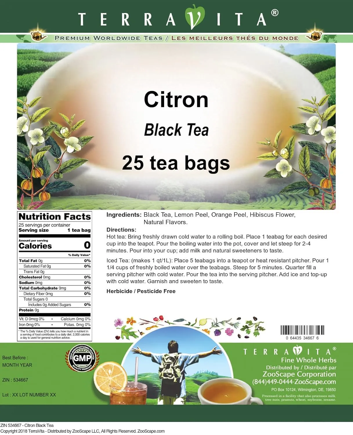 Citron Black Tea (25 tea bags, ZIN: 534667)