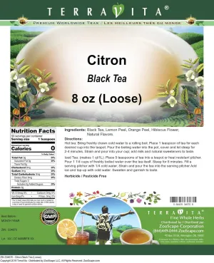 Citron Black Tea (Loose) (8 oz, ZIN: 534670)