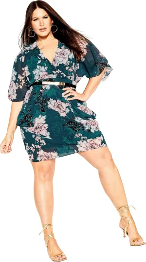 City Chic Women's Plus Size Dress - Color Wrap Print