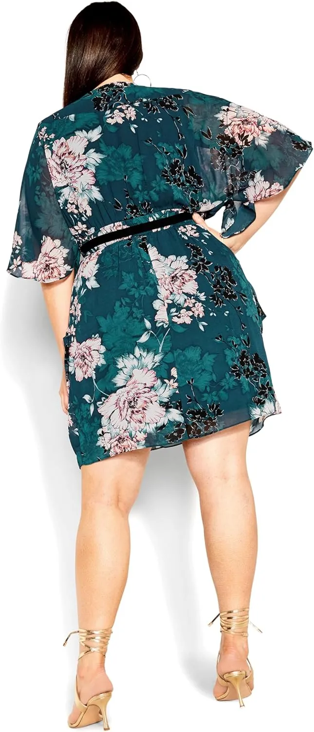 City Chic Women's Plus Size Dress - Color Wrap Print