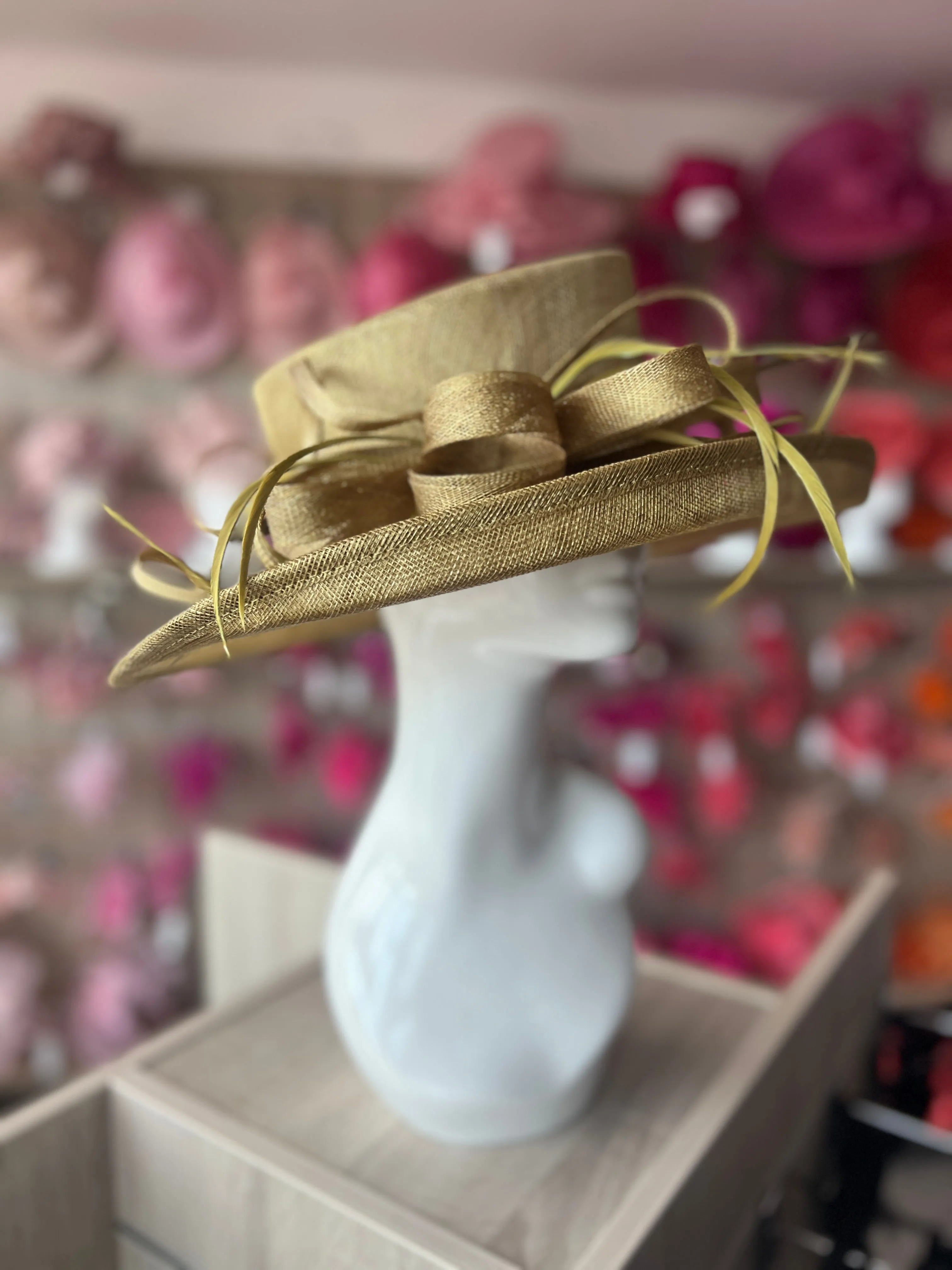 Classic Sinamay Antique Bronze Wedding Hat
