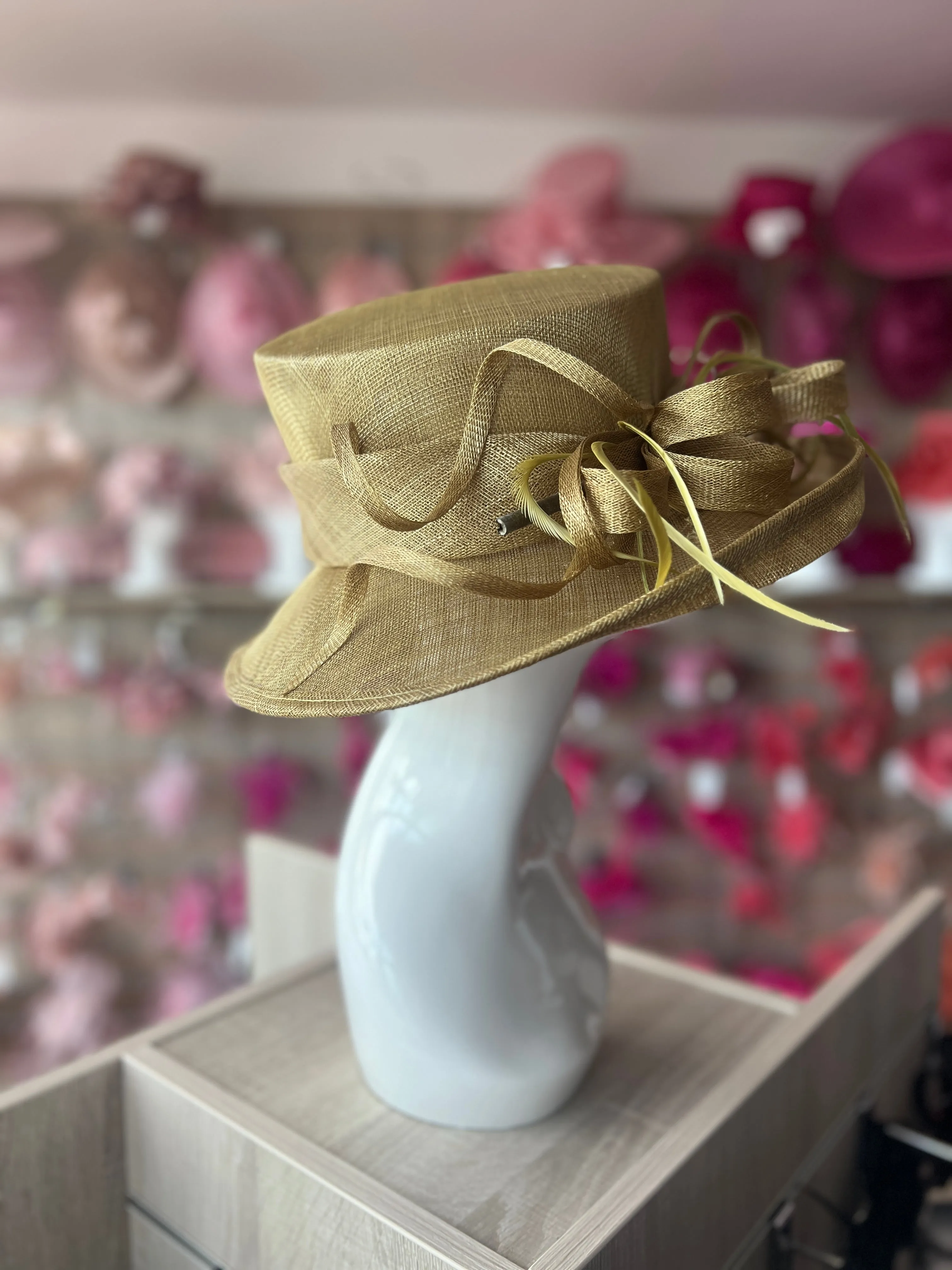 Classic Sinamay Antique Bronze Wedding Hat