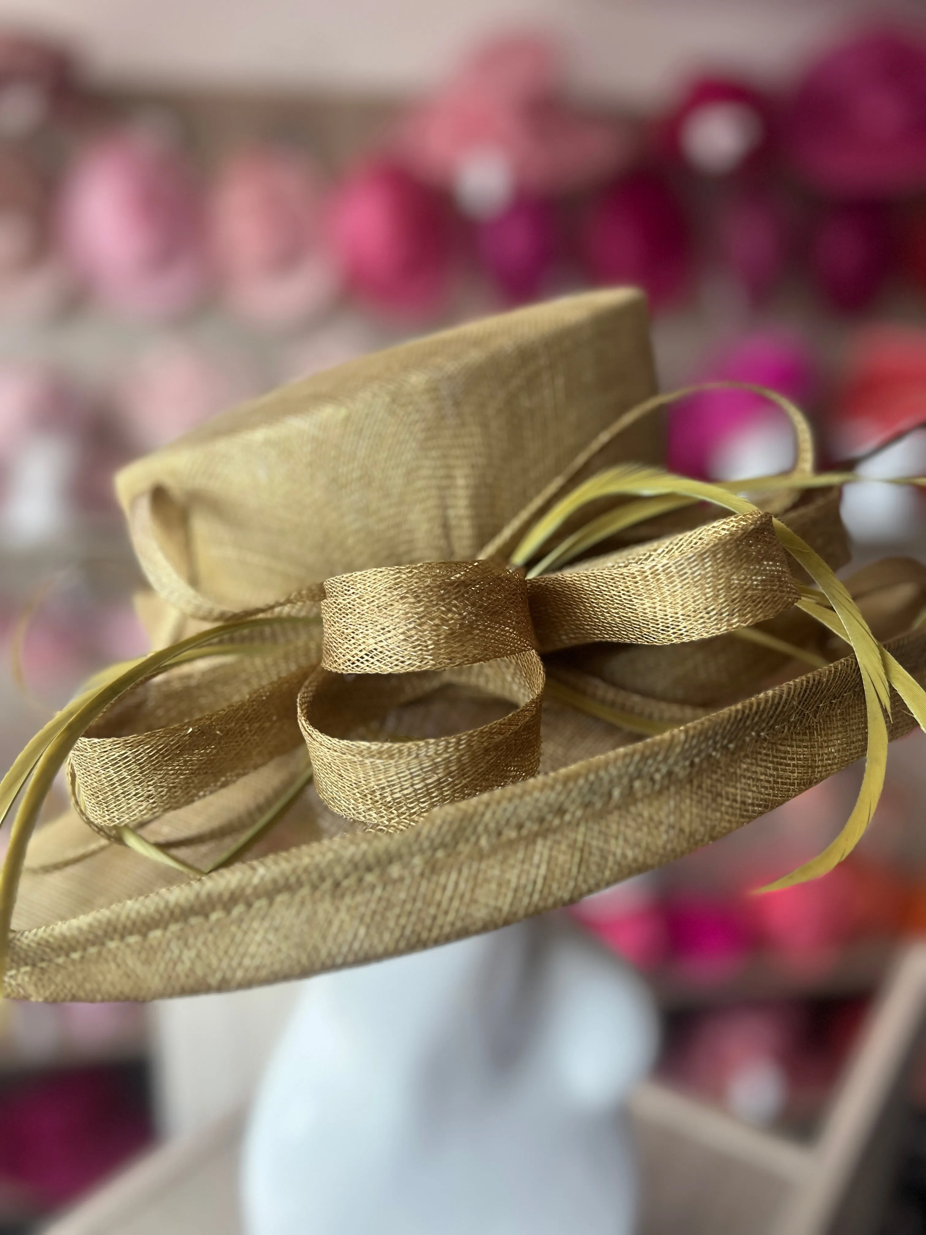 Classic Sinamay Antique Bronze Wedding Hat