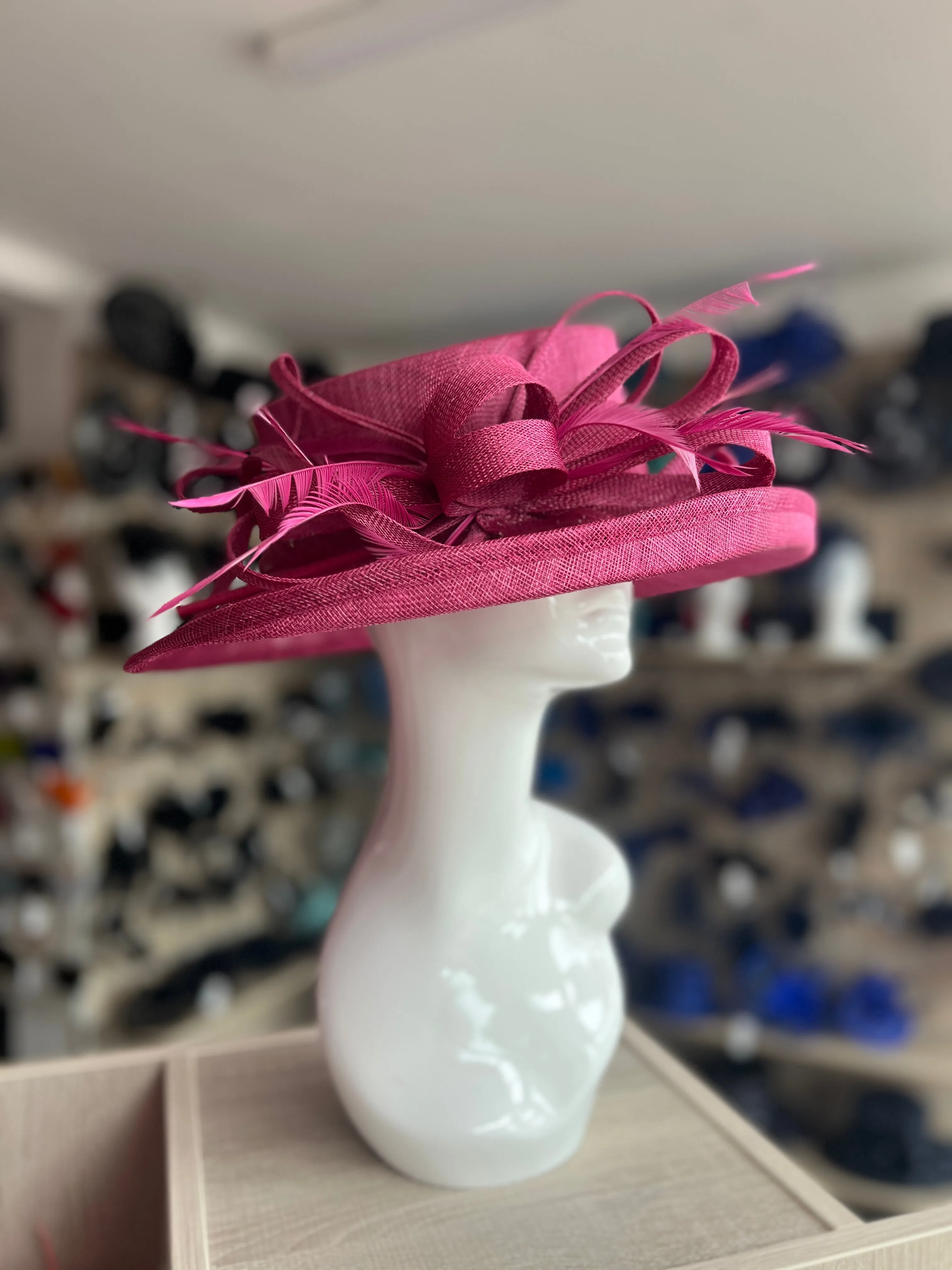 Classic Sinamay Damson Wedding Hat