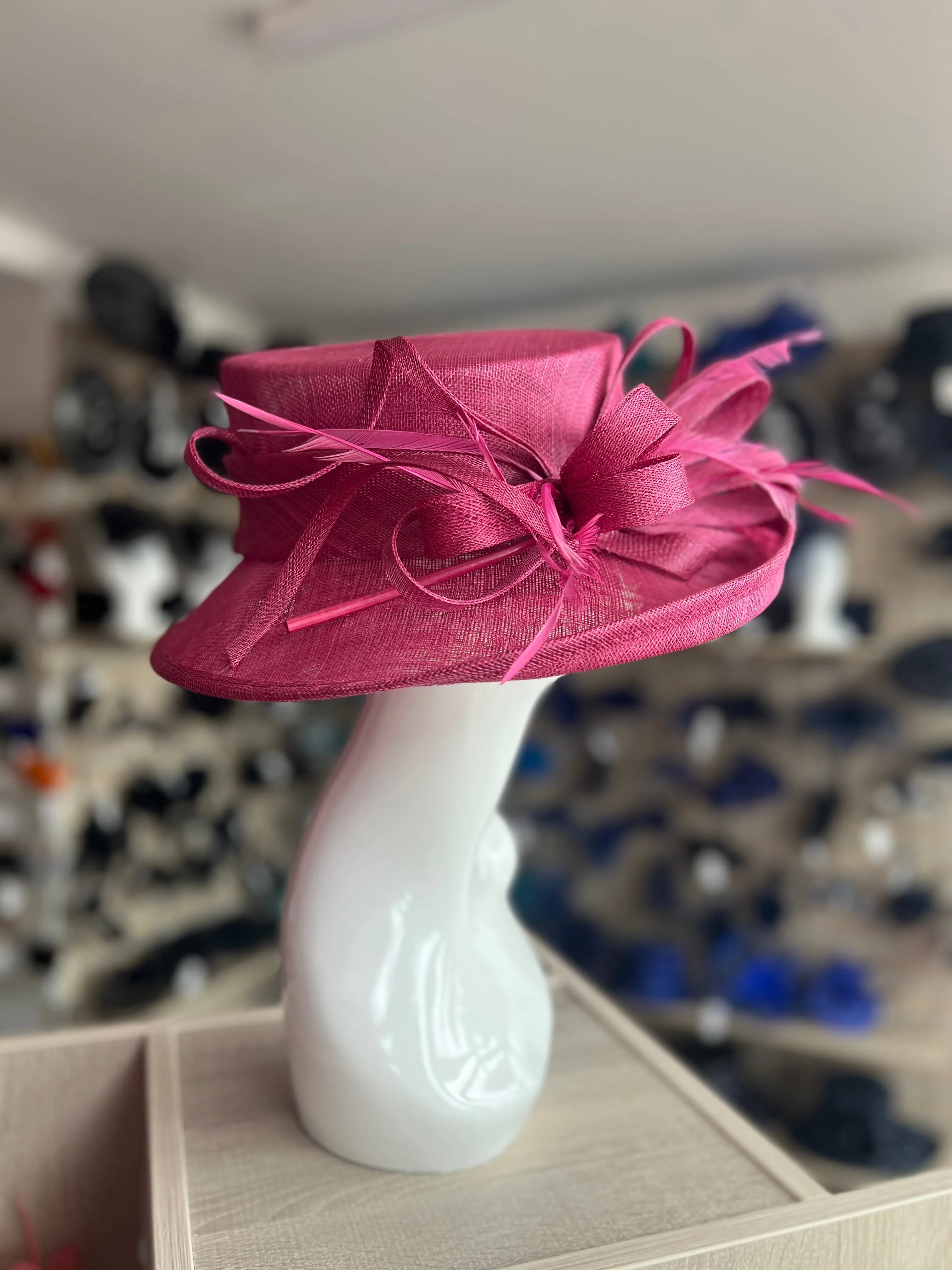 Classic Sinamay Damson Wedding Hat