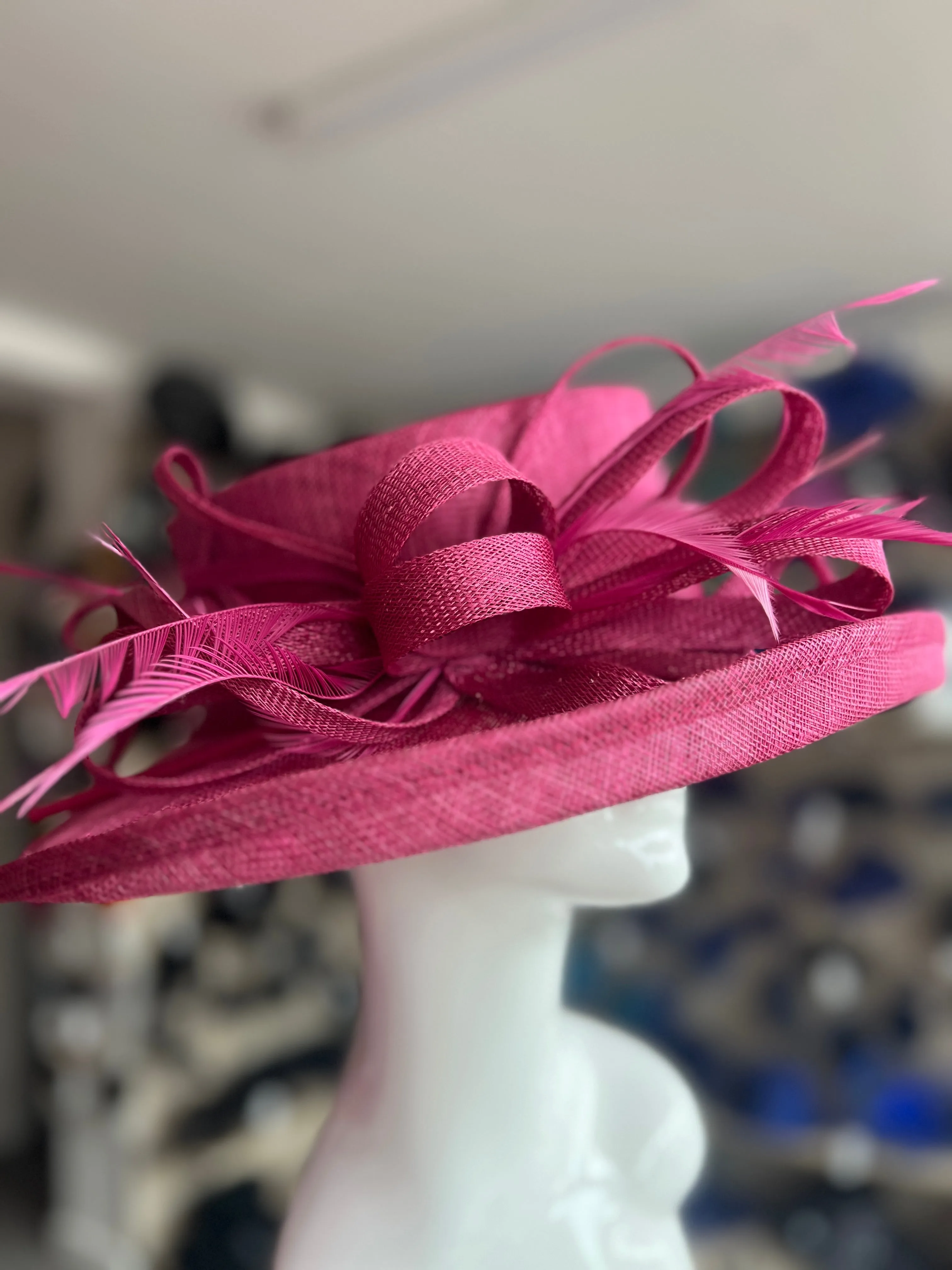 Classic Sinamay Damson Wedding Hat