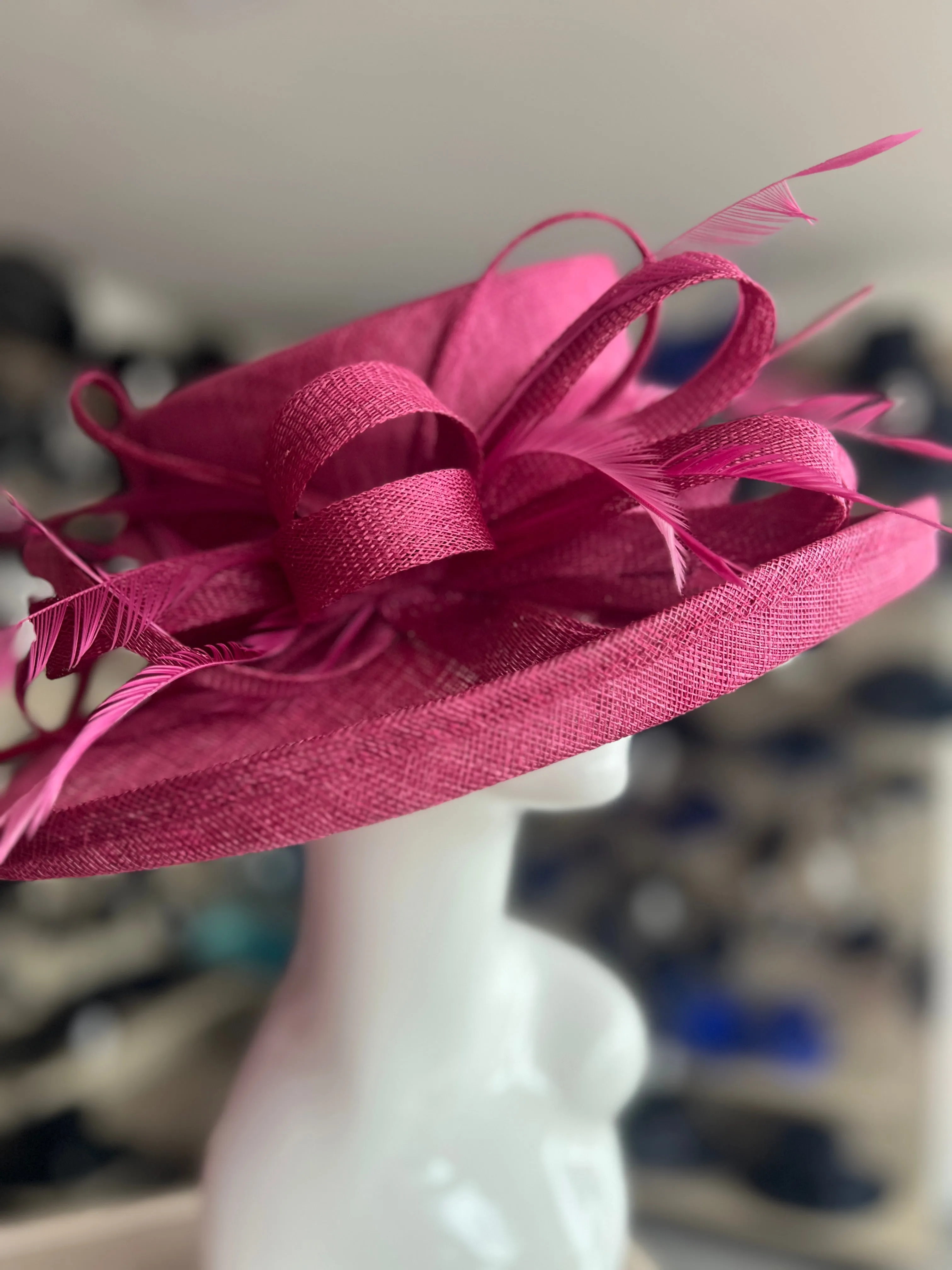 Classic Sinamay Damson Wedding Hat