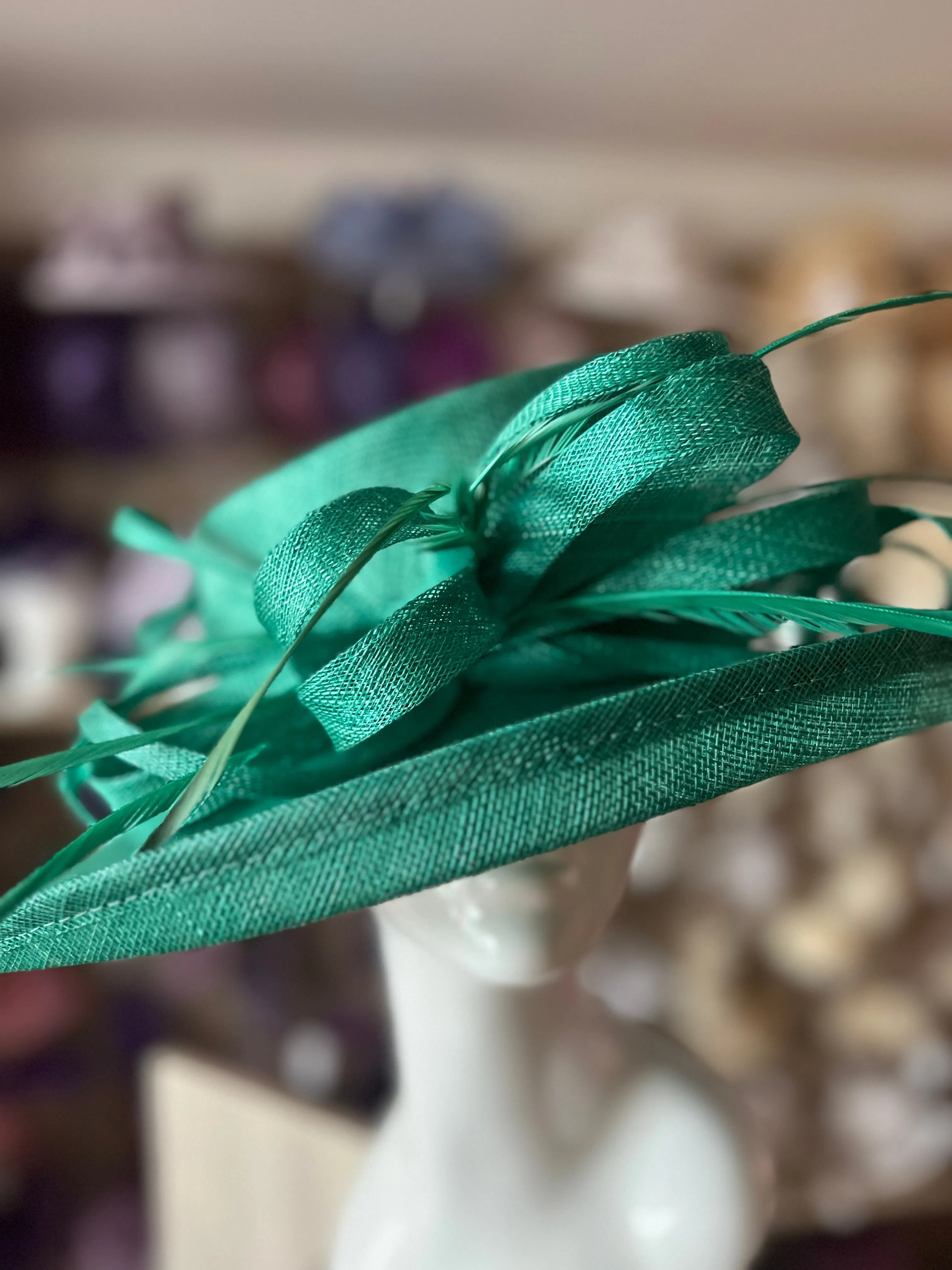 Classic Sinamay Jade Green Wedding Hat