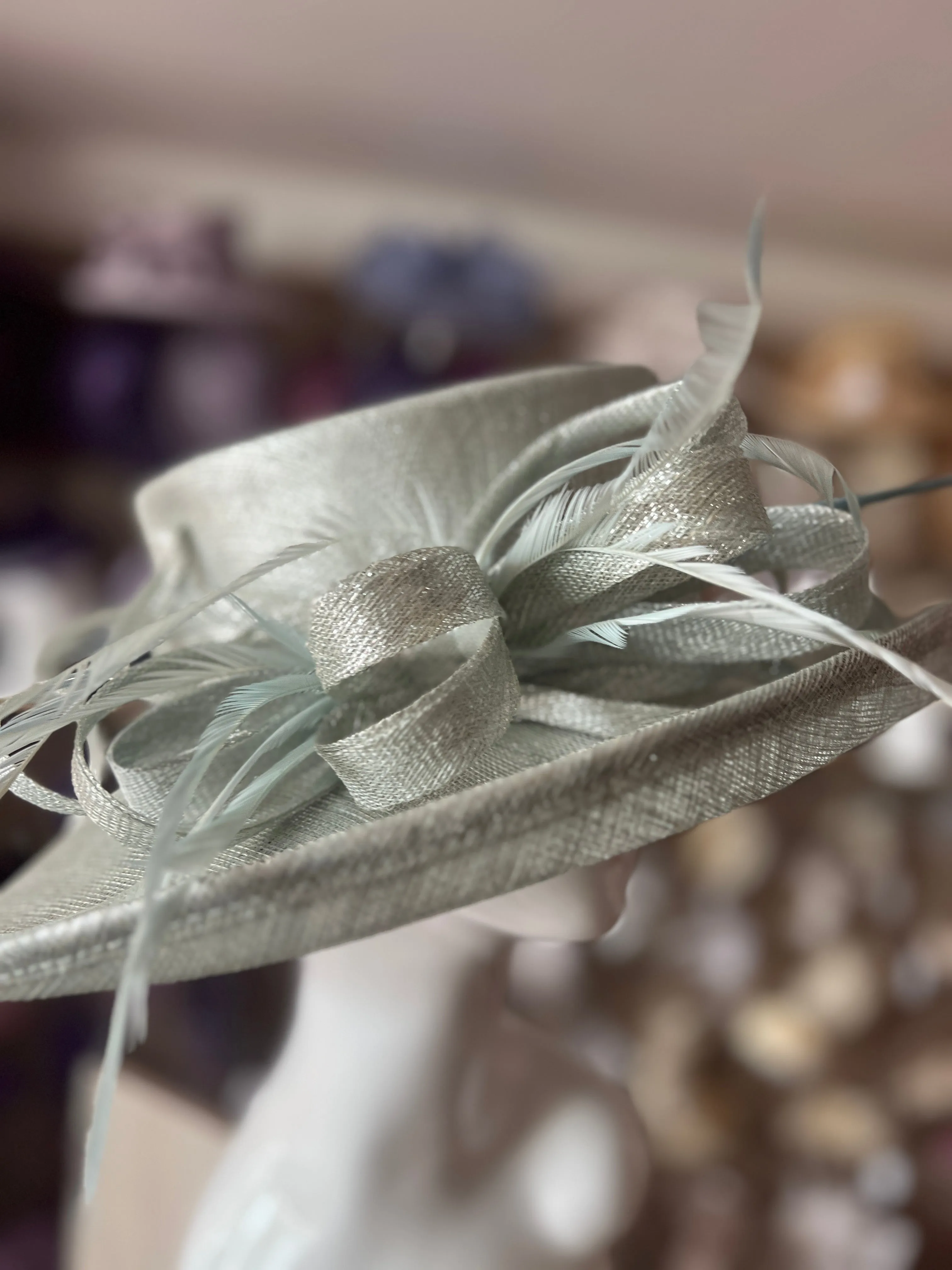 Classic Sinamay Metallic Peppermint Wedding Hat