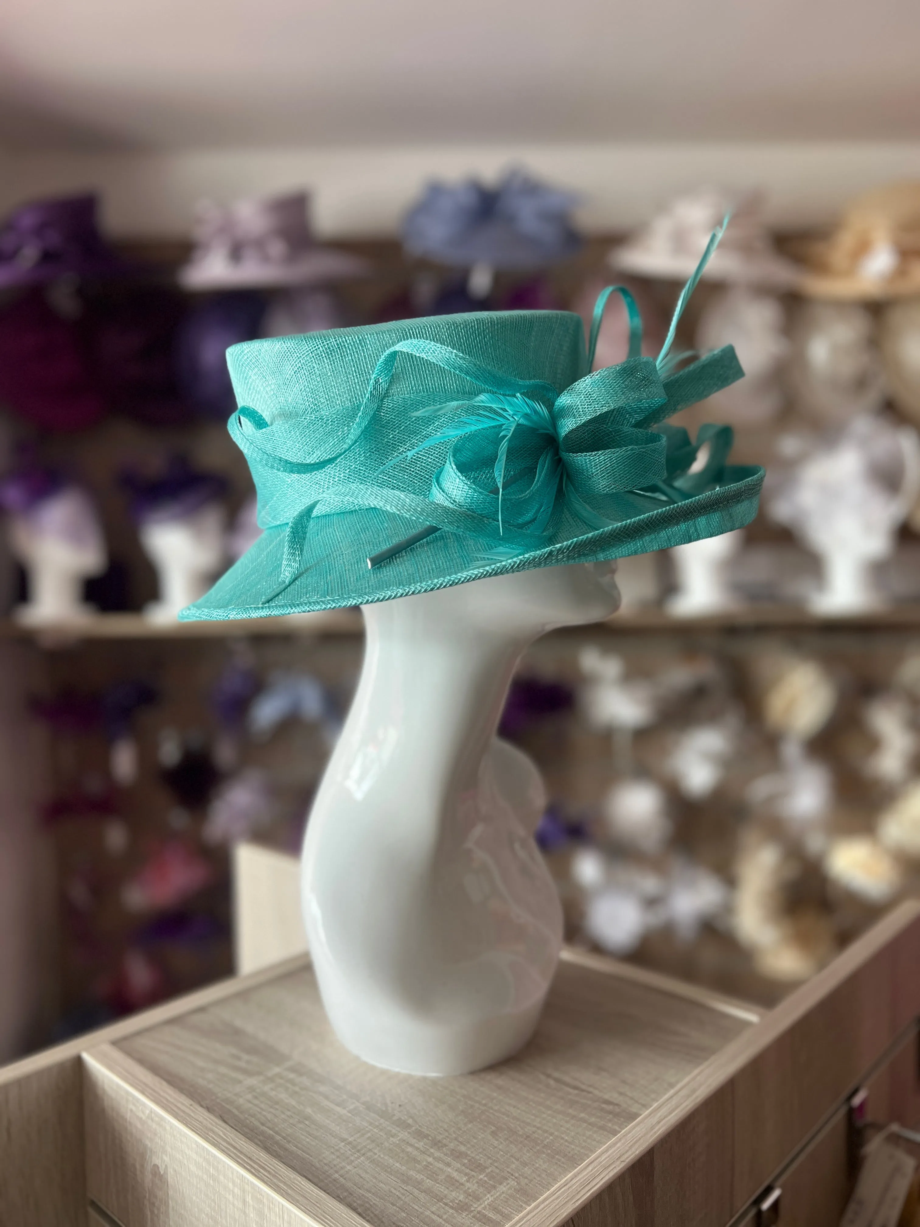 Classic Sinamay Peacock Wedding Hat